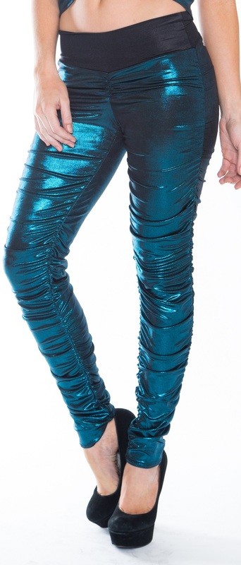 Shimmer Slinky Caterpillar leggings Teal