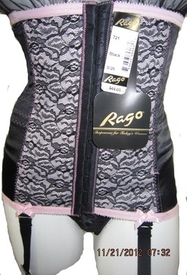 Rago 721 Waist cincher corset garter belt girdle pink Black