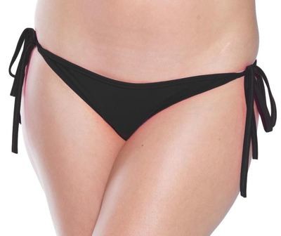 Front Lined Lycra Scrunch Brazalian Bikini Bottom Black