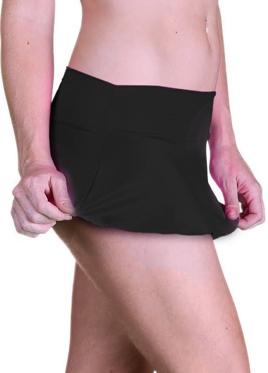 Satin Look Flair Micro Mini Skirt Black