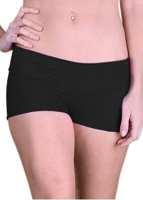 Black Satin Look Stretch Hot Short