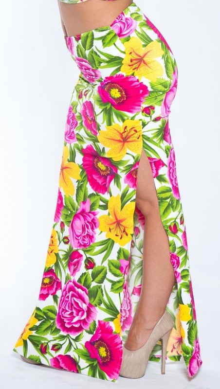 Plus size Hawaiian Print Long Beach Skirt