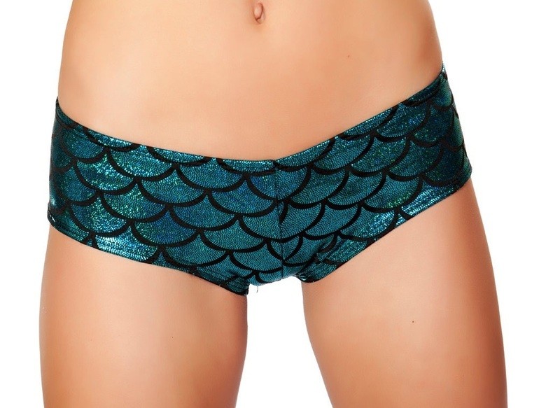 Blue mermaid Unlined Booty Short