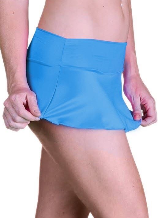 Plus Size Satin Look Flair Micro Mini Skirt Royal Blue