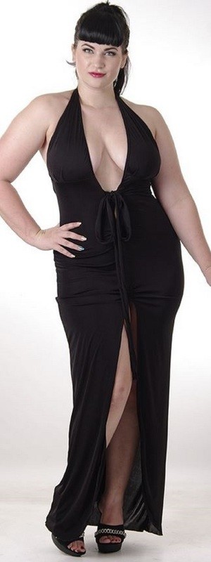 Plus size Pandora Gown Black Slinky