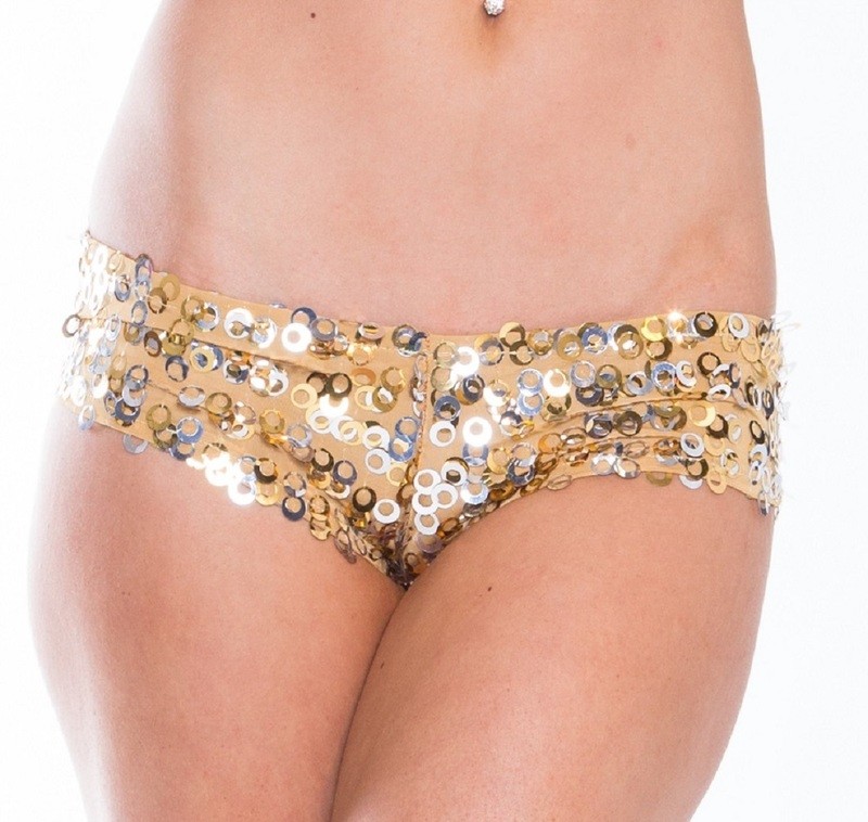 Sequins Hot shorts Gold