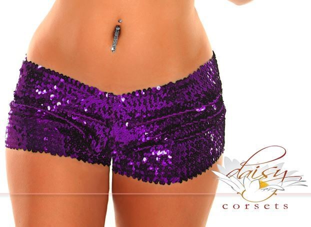 Purple Sequins Hot Shorts