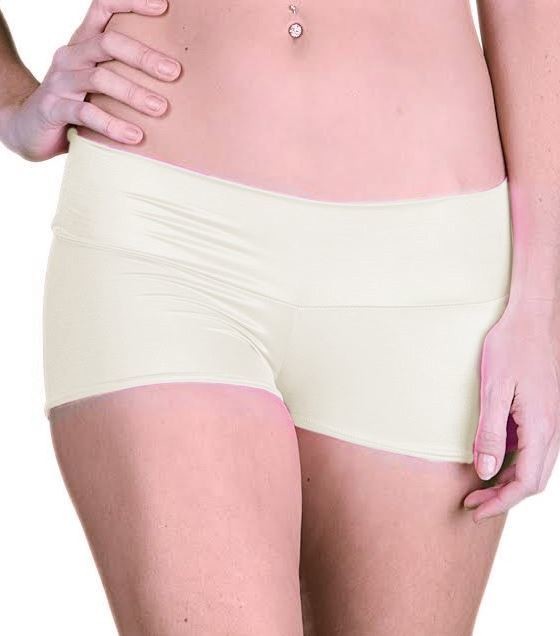 White Satin Look Stretch Hot Short