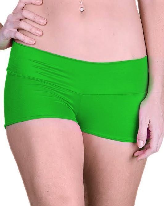 Kelly Green Satin Look Stretch Hot Short