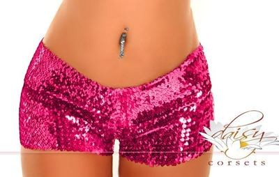 Fuchsia Sequins Hot Shorts