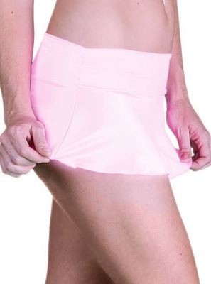 Satin Look Flair Micro Mini Skirt Baby Pink
