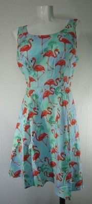 Plus Size Salmon Flamingo Skater Dress 2x