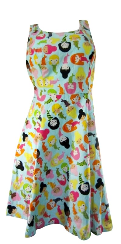 Plus Size Retro Mod Mermaid Skater Dress 2x
