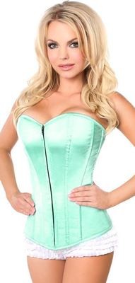 Plus Size Mint Green Satin Strapless Corset 5X Clearance Sale