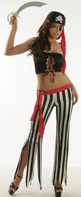 Sexy Cleavage Tube top w Pant Pirate Costume