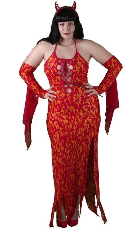 Plus Size Delicate Illusions Bedazzled Sexy Devil Costume