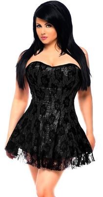 Plus size Black Corset Dress