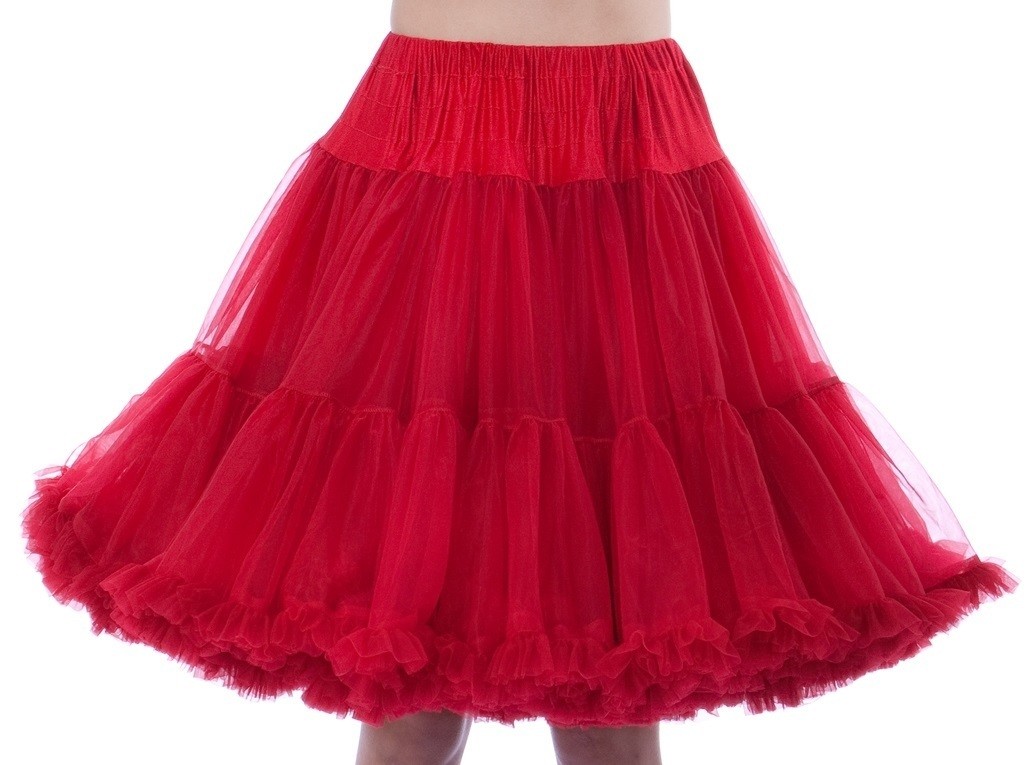 Ruby Red​ petticoat 19.5&quot;- 23&quot; 40 yards Chiffon with Fluff up to 54&quot; waist