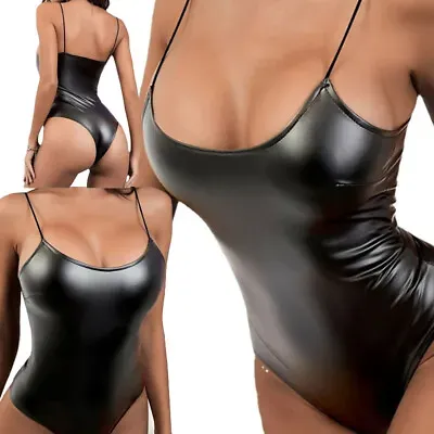 Faux Leather Regular Size S Catsuit Jumpsuits &amp; Rompers for Women