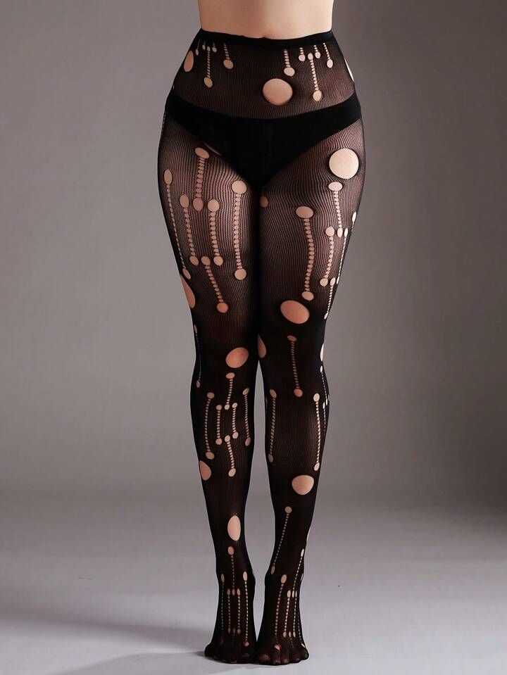 Women&#39;s Ripped Skinny Hollow-Out Gothic Style Pantyhose