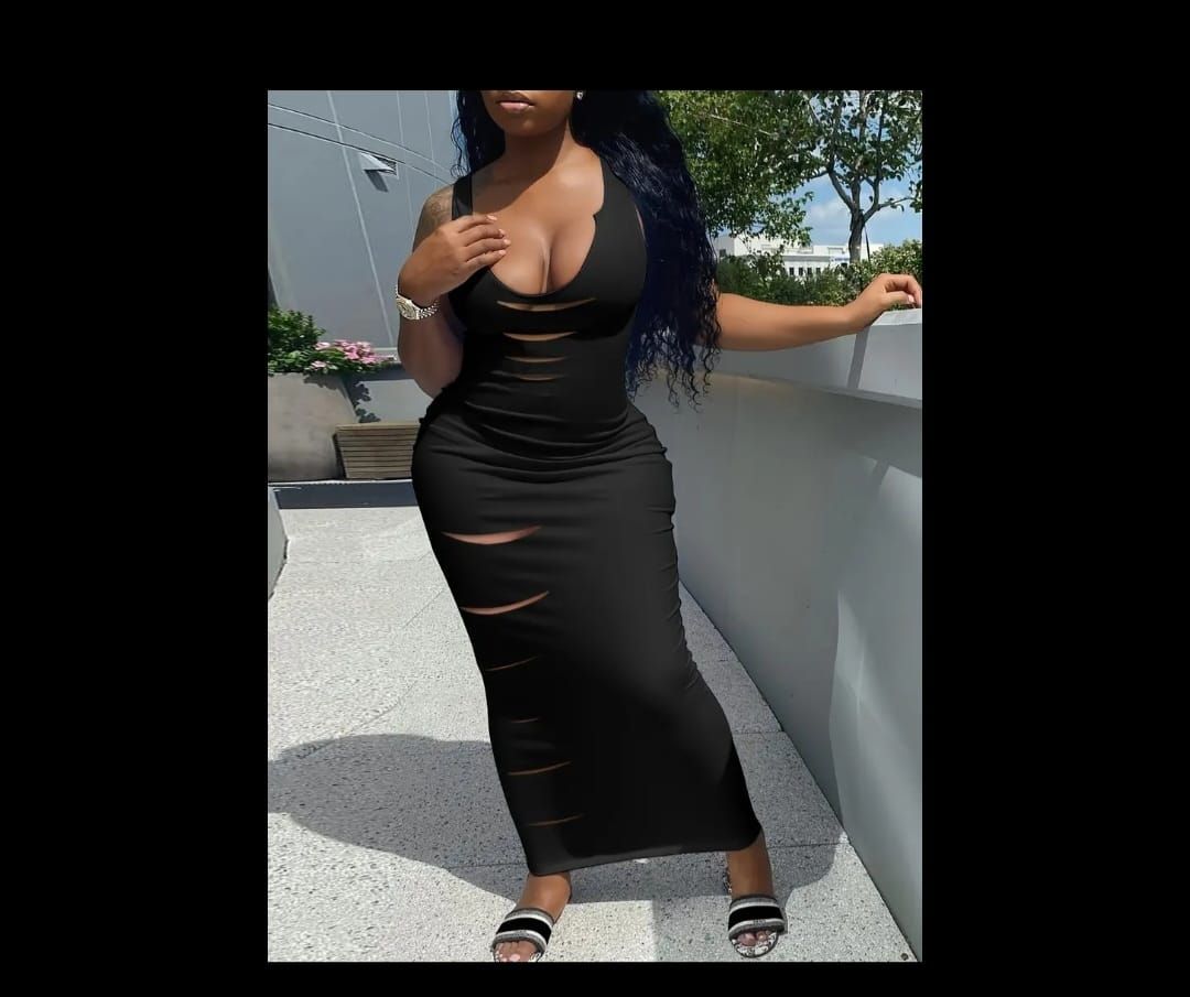 Long rip style maxi dress