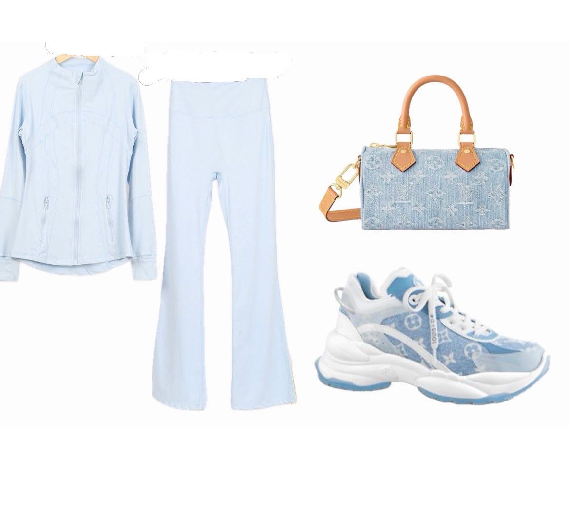Blue Lu + L Denim Shoes + Bag