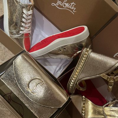 Gold LB Heels Trainer N Bag Set