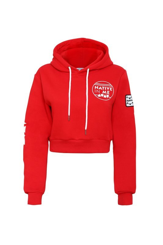 Native In Me Crop Hoodie