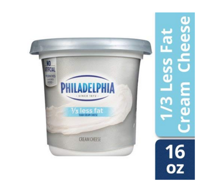 Philadelphia Original 1/3 Less Fat Cream Cheese Spread, 3 ct. / 48 oz