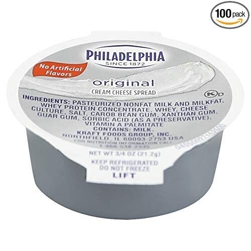 Kraft Philadelphia Original Cream Cheese Spread - Cup, 1 Ounce -- 100 per case