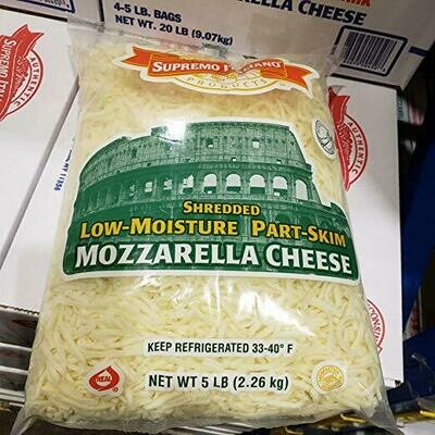 Supremo Italiano Shredded Low-moisture Part Skim Mozzarella Cheese 5lb
