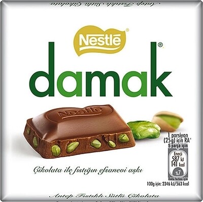 NESTLE Damak Kare Fistikli Milk Chocolate with Pistachio 60g