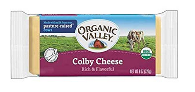 Organic Valley Yellow Cheese Colby, 8 Ounce