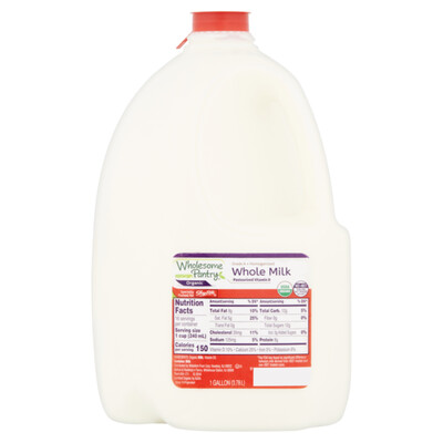 Wholesome Pantry Organic Whole Milk - 1 Gallon (1 Per Costumer Please)