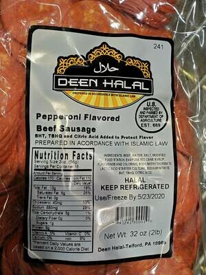 Deen Halal Sliced Pepperoni Flavored Beef Sausage 2lb
