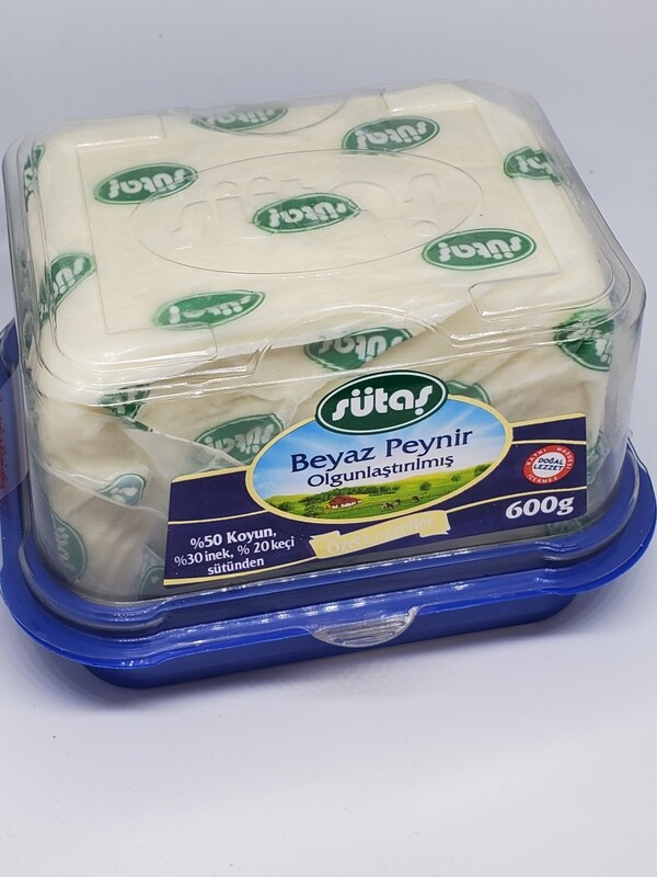 Sutas Aged White %50 Sheep %20 Goat &amp; %30 Cow Feta Cheese Turkish Style 600g