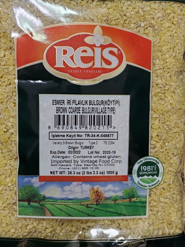 REIS Esmer Kepekli Pilavlik Bulgur 1kg Brown Coarse Bulgur Village Style