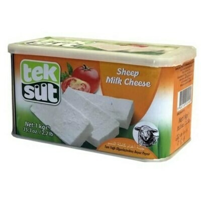 TEKSUT Tam Yagli Koyun Peyniri Teneke - Full Fat Sheep&#39;s Milk Cheese Can 1kg (2.2lb)