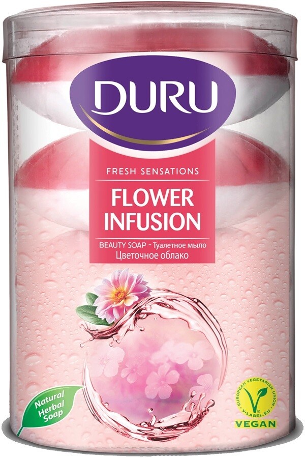 DURU Soap Fresh Sensation Flower Pvc 110g x4pcs