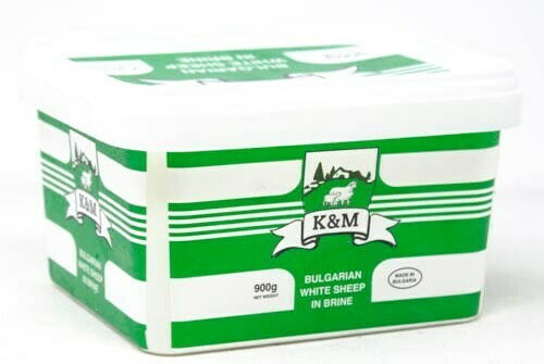 K&amp;M Bulgarian Feta Cheese, White Brined Sheep&#39;s Milk Cheese (Sirene) 900g Plastic