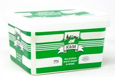 K&amp;M Bulgarian Feta Cheese, White Brined Sheep&#39;s Milk Cheese (Sirene) 900g Plastic