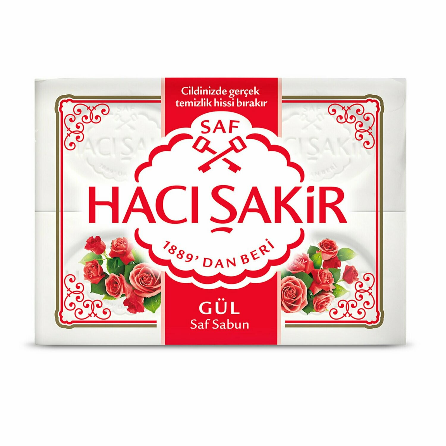 Haci Sakir Bath Soap Rose 4Pk