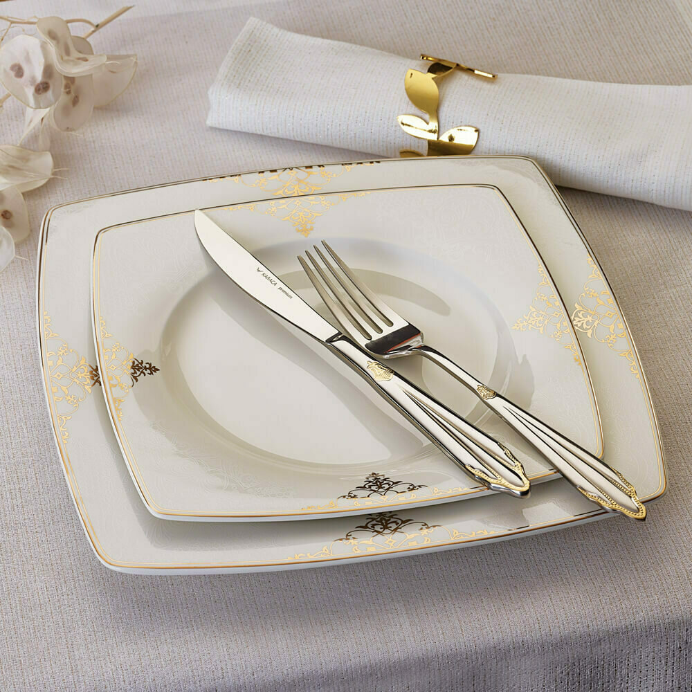 Open Box - KARACA Melina Cream 54 Pieces 8-Person Dinnerware Square