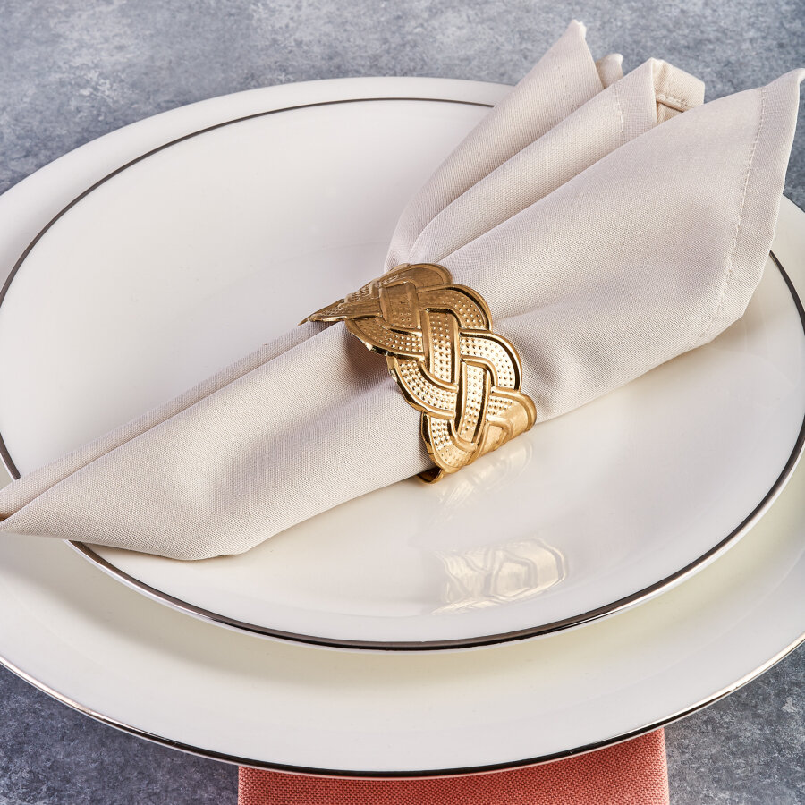 KARACA Rope Gold 6-Piece Napkin Ring