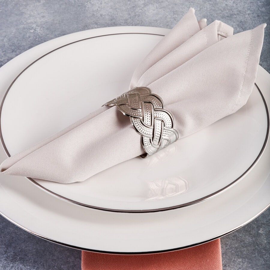 KARACA Rope Silver 6-Piece Napkin Ring