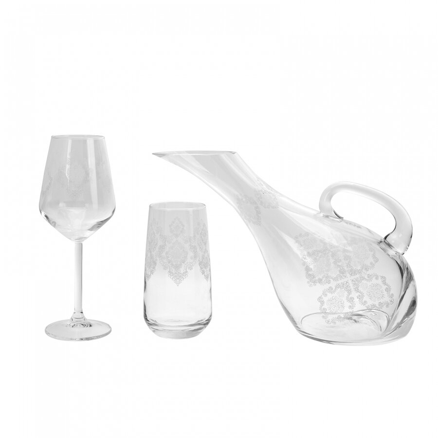 KARACA 25 Pieces Glass Set Bridal Yaldizsiz Akby