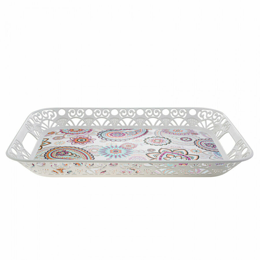 KARACA Bloomy Melamine Rectangular Tray Tepsi