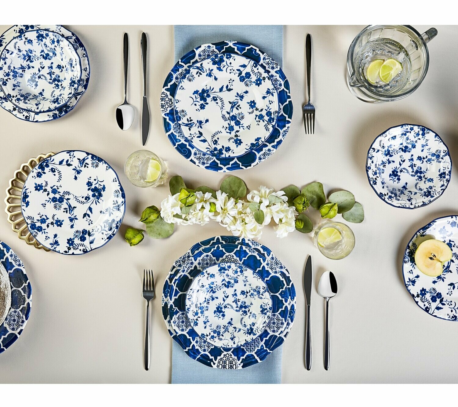 Outlet Item - KARACA Deep Blue 24 Piece Dinner Set Dinnerware Set