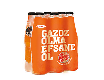 ULUDAG GAZOZ Orange SUGAR FREE 250ML GLASS (6 Pack)