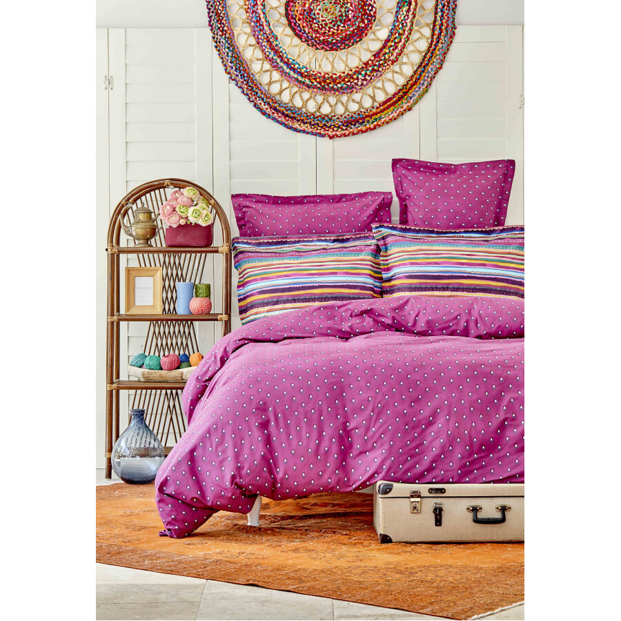 Sarah Anderson Adya Cotton Double Duvet Cover &amp; Pillowcase Set - Cift Kisilik
